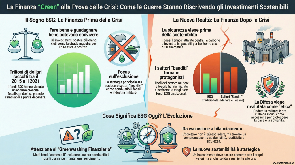 Guerre e investimenti sostenibili - infografica