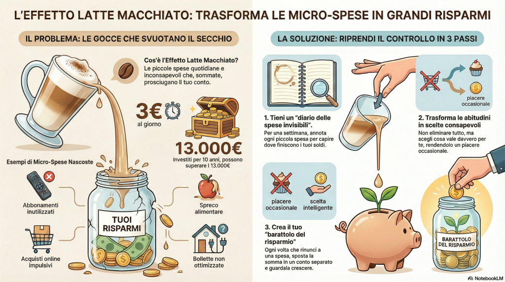 come ridurre micro-spese quotidiane per risparmiare - infografica