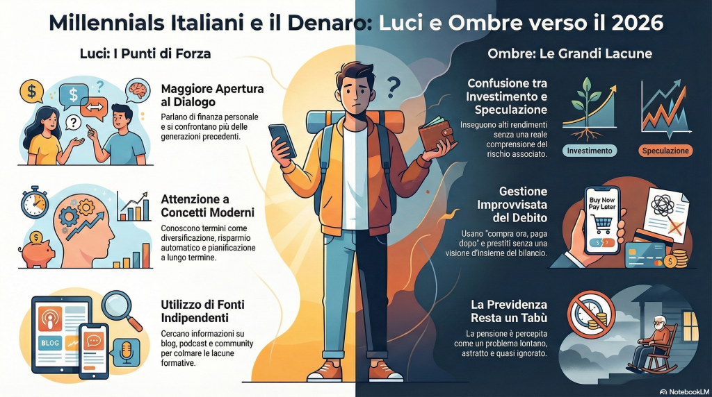 alfabetizzazione finanziaria millennials italiani 2026 - infografica