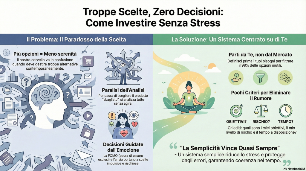 come scegliere investimenti quando ci sono troppe opzioni - infografica