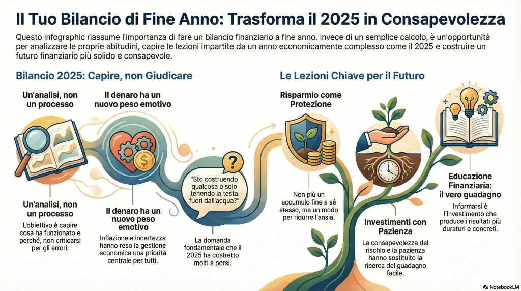 riflettere sulle proprie finanze a fine anno - infografica