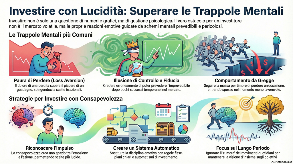 trappole mentali degli investitori e come evitarle - infografica